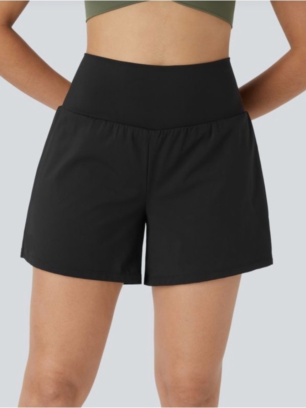 MEDIUM.(LONG). HALARA SOFTLY ZERO 2 IN 1 YOGA SHORTS 5”